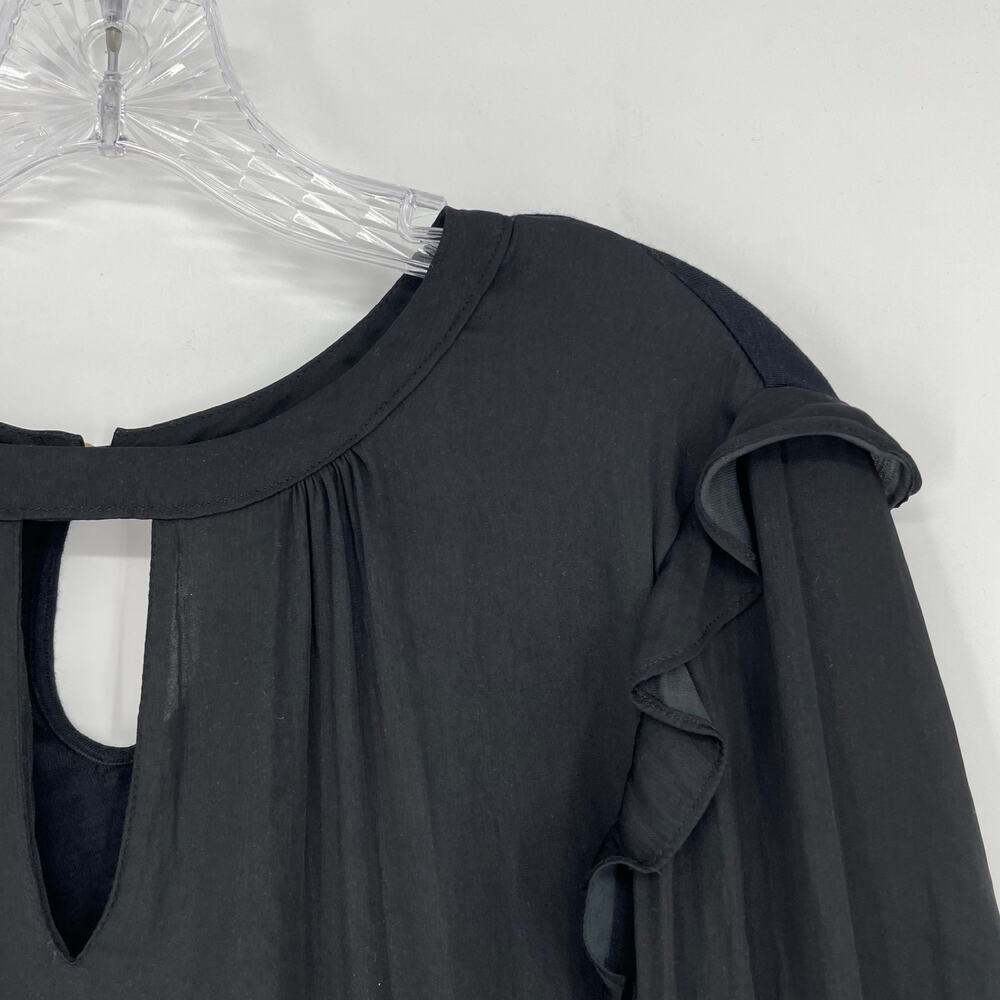 Dolan Ruffle Black Top Size Large - Picture 3 of 9